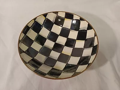 Mackenzie-Childs COURTLY CHECK Enamel GOURMAND COUPE Serving Bowl NEW • $60