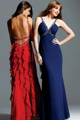 FAVIANA PROM Formal Pageant DRESS 6564 NAVY BLACK CORAL Or Red Size 0-12 • $99.99
