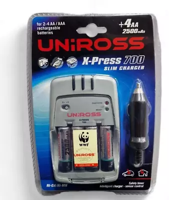 UNIROSS X PRESS 700 SLIM BATTERY CHARGER + Power Supply For All AAAAANI-Cd-MH • £23