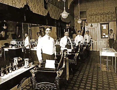 1920 Moscow Barber Shop Moscow Idaho Vintage Old Photo 8.5  X 11  Reprint • $14.84