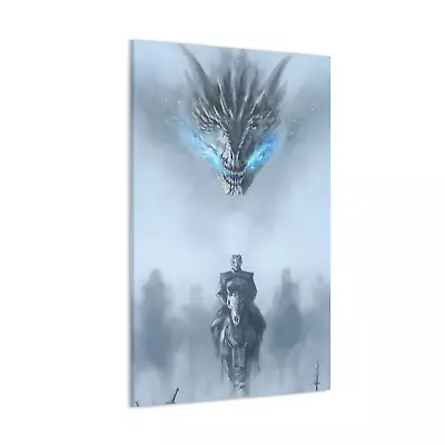 Game Of Thrones Canvas Ice King Ice Dragon Painting Print Wall Art Decor • £28.99