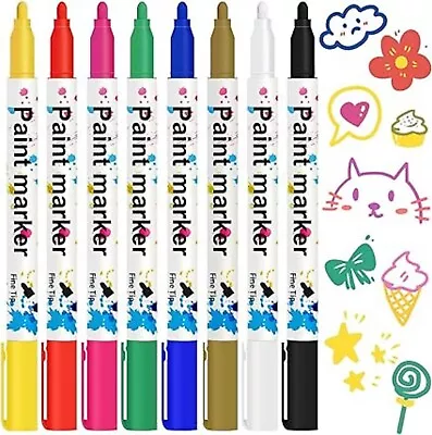 8PCS Paint Markers Set Oil Based For Metal Mix Permanent Colored Pen Fine Point • $5.65