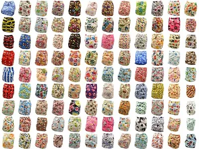 $5.70 • Buy Print PUL Reusable Modern Baby Cloth Nappies Diapers Inserts Bulk Nappy Diaper