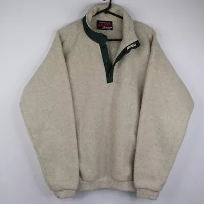 Musto Snugs Thick Fleece Jumper Mens XL Vintage 97 Snap Neck Sailing Beige • £56.95