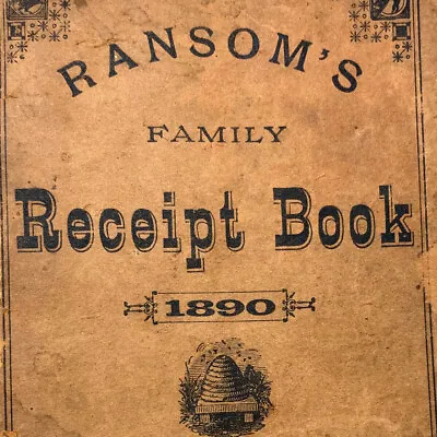 Antique 1890 Ransom Family Receipt Book Trask Magnetic Ointment Buffalo New York • $13.50