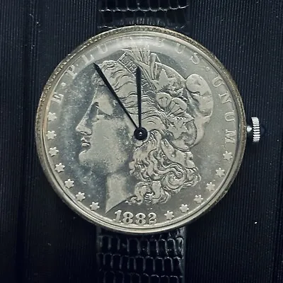 Vintage LE JOUR 1882 MORGAN Silver Dollar Dial Watch With Box And Case RARE • $378