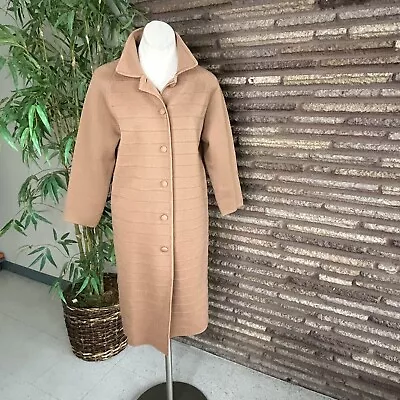 World Knits Vintage 60s Camel 100% Zephyr Wool Sweater Coat Made In Hong Kong • $59.96