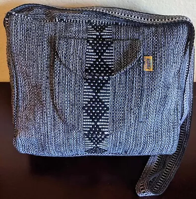 Pinzon Mexican Blanket Black & White Woven Crossbody Bag Hippie Boho Baja Style • $18.99