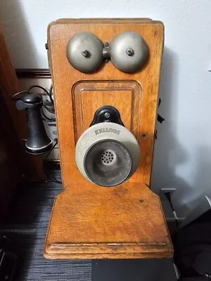 Vintage Oak Kellogg Chicago Wall Telephone 1900's • $350