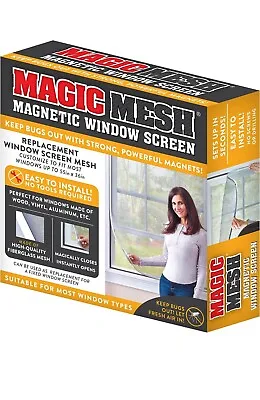 Magic Mesh Magnetic Window Screen 55  X 36  Keeps Bugs Out Brand New • $21