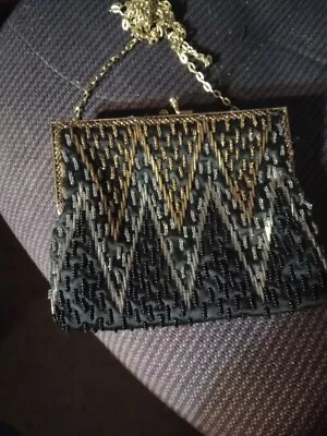 Vintage Magid Gold Beaded Evening Bag • $10