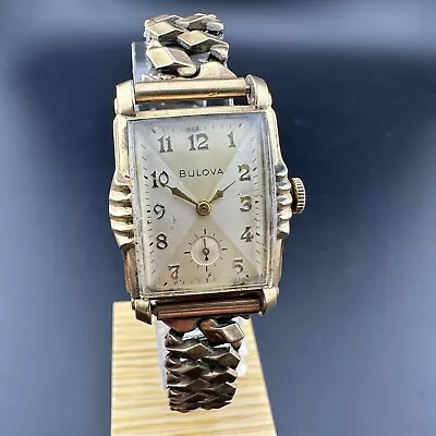 Vtg 1951 Bulova L1 Wristwatch 10k Gold Filled 10bm Movement - Running • $9.99