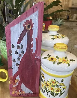 Mose Tolliver Hand Painted Signed Folk Art Red Bird/Dinosaur On Wood  14.5”x5” • $349.99