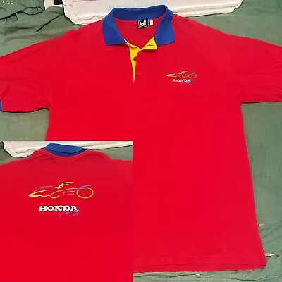VINTAGE HONDA RACING COLLECTION Shirt Polo Mens 1990s MICK DOOHAN HRC RARE LARGE • $64.01
