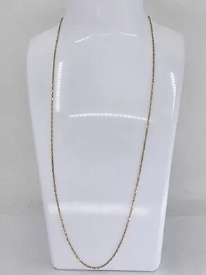 Vintage 14K Yellow Gold Paper Link Necklace 20  • $125