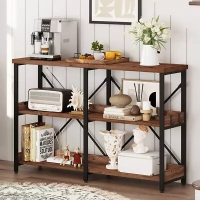 Rustic Console Table With Shelves 3 Tier Sofa Table Behind Couch For Living Room • $149.45