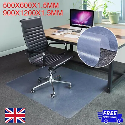 Heavy Pvc Office Computer Chair Carpet/hard Floor Protector Mat Non Slip Clear • £9.99