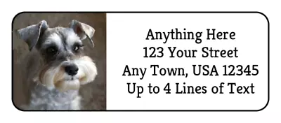60 Miniature Schnauzer #16 Dog GLOSSY White Photo Quality Return Address Labels • $5.19
