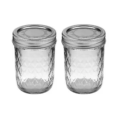$12.49 • Buy Ball Quilted Crystal Jelly Jars Glass Regular Mouth With Lids Bands 8 Oz, 2-Pack