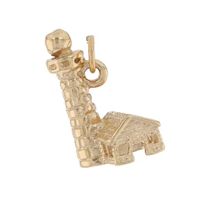 Yellow Gold Stone Lighthouse Charm - 14k Seashore Beach Ocean • £253.37