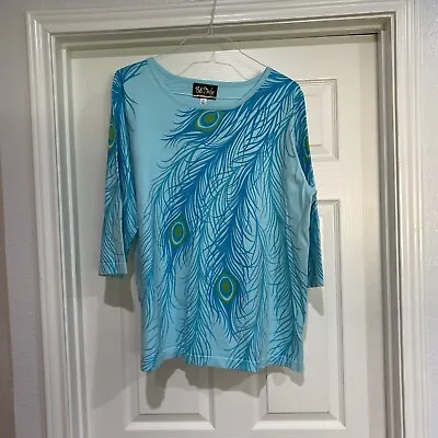 Plus Size Bob Mackie Wearable Art Beautiful Size 2X Peacock Worn Once Great Cond • $29.99