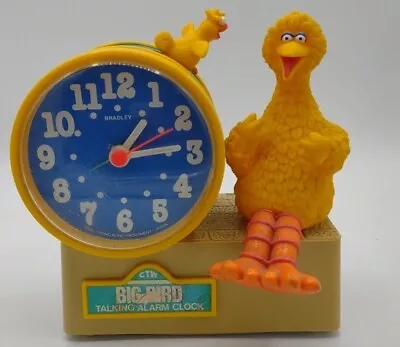 Vintage 1977 Sesame Street Big Bird Wind Up Talking Alarm Clock - As Is - Parts • $20.99
