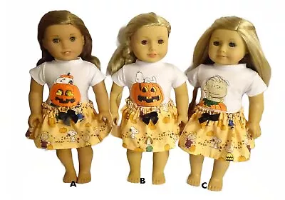 Peanuts Pumpkin Patch Snoopy Skirt Set 18  Doll Clothes Fit American Girl Dolls • $18.99