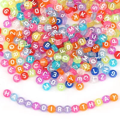 100Pcs/Lot 7MM Letter Beads Oval Shape Mixed Alphabet Beads Jewelry Making  DIY • $1.96