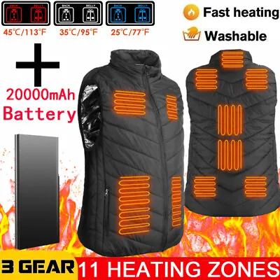 Heated Vest 11 Heating Zones With 20000mAh Battery Pack Electric Heating Jacket • $30.69