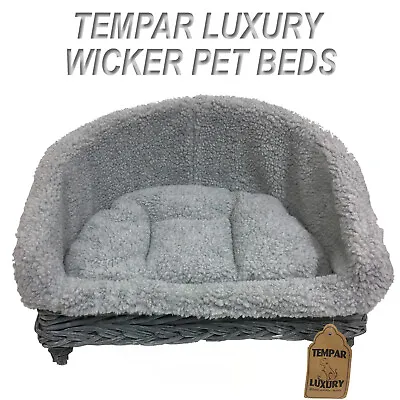 £38.99 • Buy Light Grey Luxury Small Wicker Pet Sofa Bed Dog Cat Basket + Spare Dark Covers