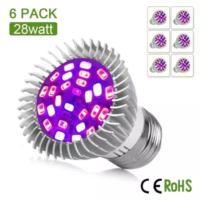 [Pack Of 6] Dr. Easy Life Grow Light 28W Led Grow Lights Bulb Full Spectrum E27  • $23.99