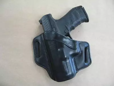 Walther PPQ M1/M2 9mm / .40 Leather 2 Slot Molded Pancake Belt Holster BLK LEFT • $49.95