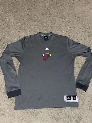 Adidas Miami Heat Long Sleeve Warm Up Shirt Authentic Mens Size Large Length 0 • $25.99