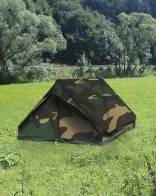 MIL-TEC Woodland Camo 2-Man Mini-Pack Tent • $101.95