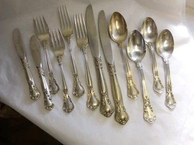 $400 • Buy Gorham Chantilly Two Sterling Silver Place Size 6 Piece Settings No Mono