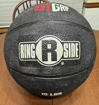 Ringside Boxing Medicine Ball - 15 Lbs - Free Stand Included - Black • $19.99