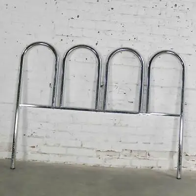 Chrome Tube Vintage Mid-Century Modern Four Arch Full-Size Headboard • $1495