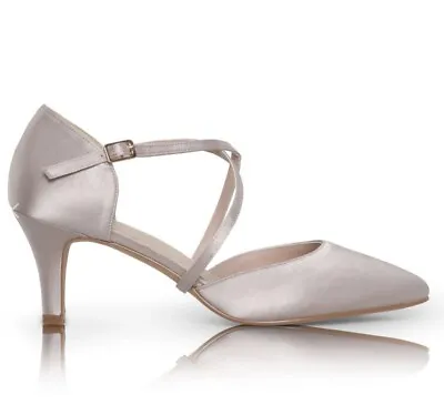 £24.95 • Buy The Perfect Bridal Company Sonya Taupe Satin Pump Wedding Shoes Bridal UK 5