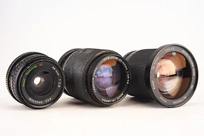 Contax C/Y Mount MF Lens Set 35mm 35-105mm 28-105mm Vivitar Yashica Tokina V28 • $79.99