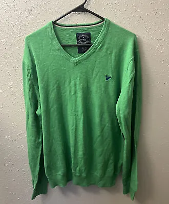 American Eagle Shirt Mens XL Athletic Fit Green Thermal Long Sleeve V Neck • $8