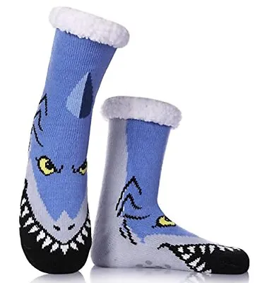 Mens Slipper Socks Animal Fuzzy Non Slip Fluffy Winter Warm Soft Thick Fleece  • $28.60