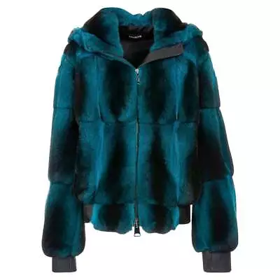 Modern Men Real Rex Rabbit Fur Coat Nature Chinchilla Hood Jacket Thick Overwear • $394.25