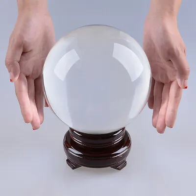 LONGWIN 150MM Clear Crystal Ball Meditation Glass Sphere Photo Prop Free Stand • $56.99
