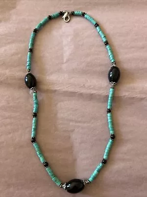 Black Onyx & Turquoise Native American Style Men’s Necklace • $44.99