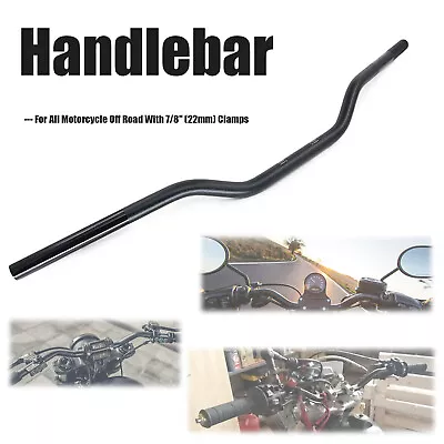 7/8  22mm Handlebar Universal For Motorcycle Motocross Dirt Pit Bikes ATV Black • $30.99