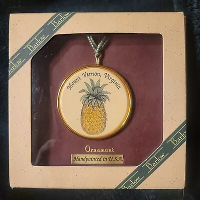 Ornament MOUNT VERNON VIRGINIA Souvenir Pineapple 2  USA Barlow Designs Gift NIB • $8.75