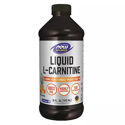 NOW FOODS L-Carnitine Liquid 1000 Mg Tropical Punch - 16 Fl. Oz. • $22.39