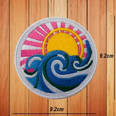 £2.99 • Buy Beach Sunset Lovely Embroidered Patch Iron Or Sew On Badge Appliques