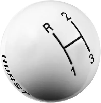 New Hurst Round Ball Shift Knob3-speed Patternwhite1.875 manual Transmission • $59.99