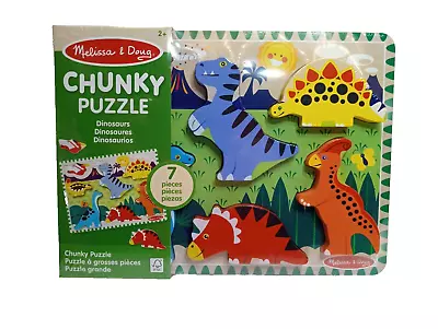 Melissa & Doug  Wooden Dinosaurs Chunky 6 Pcs Puzzle  -FCS- • $16.99